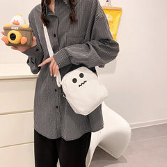 Funny Shoulder Bag Women Nylon Ghost Crossbody Bags Cartoon Harajuku