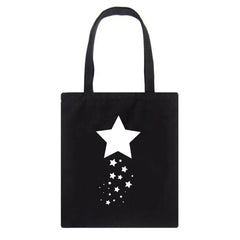 Funny Star Canvas Women Shopping Bags Girl Shoulder Cloth Bags Reusable