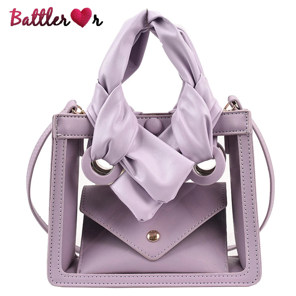 Funny Transparent Handbags Women Pu Leather Ladies Shoulder Crossbody Bags