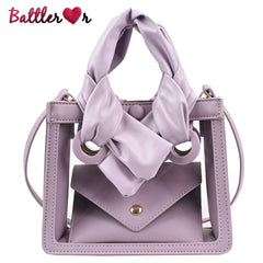 Funny Transparent Handbags Women Pu Leather Ladies Shoulder Crossbody Bags
