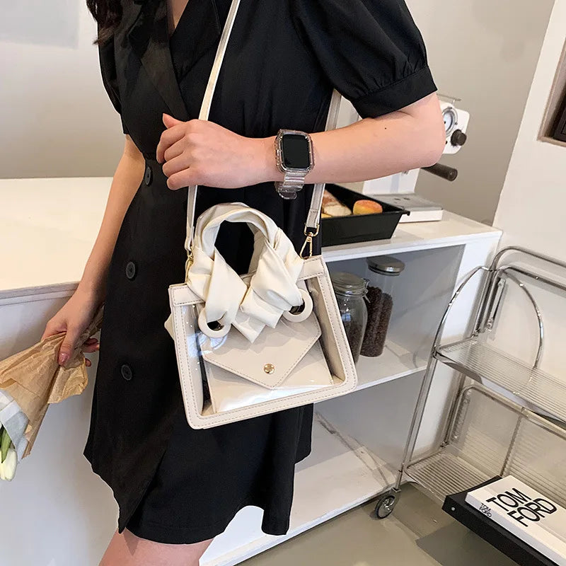Funny Transparent Handbags Women Pu Leather Ladies Shoulder Crossbody Bags