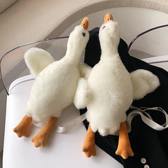 Funny Duck Girl Plush Toy Cross-body Bag Lady Duck Bag Women Plush Purse