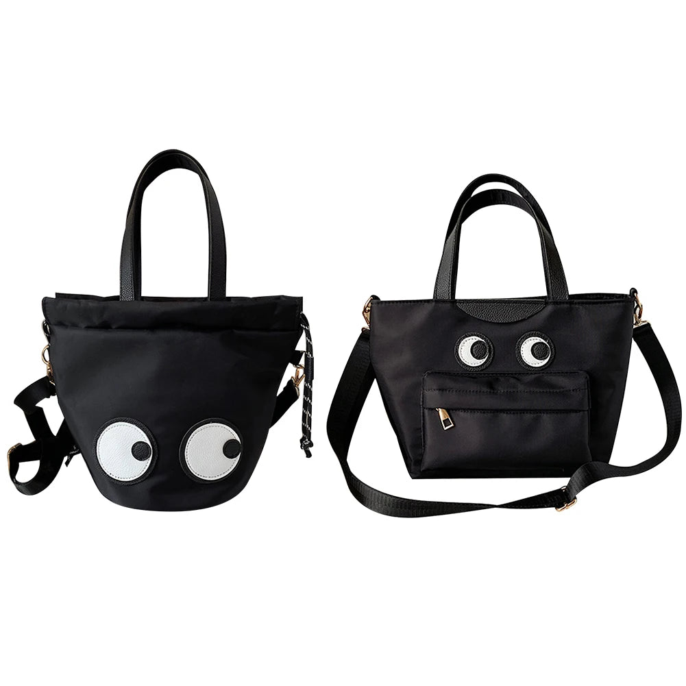Funny Eyes Tote Bag Nylon Shoulder Handbag