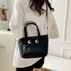 Funny Eyes Tote Bag Nylon Shoulder Handbag
