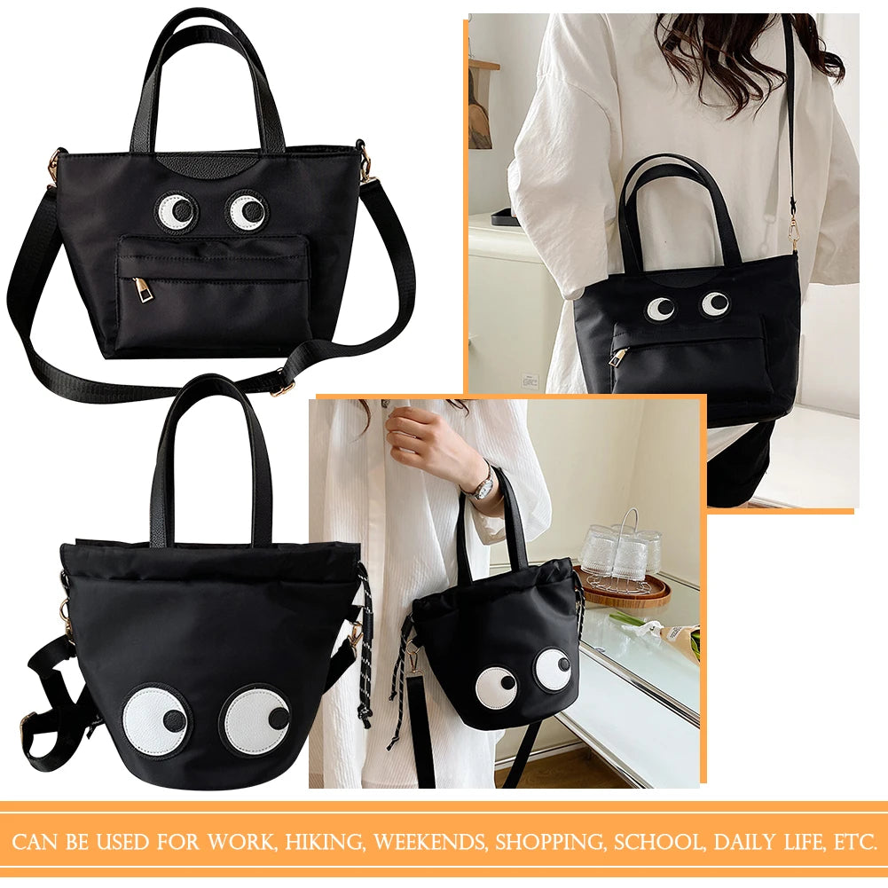 Funny Eyes Tote Bag Nylon Shoulder Handbag
