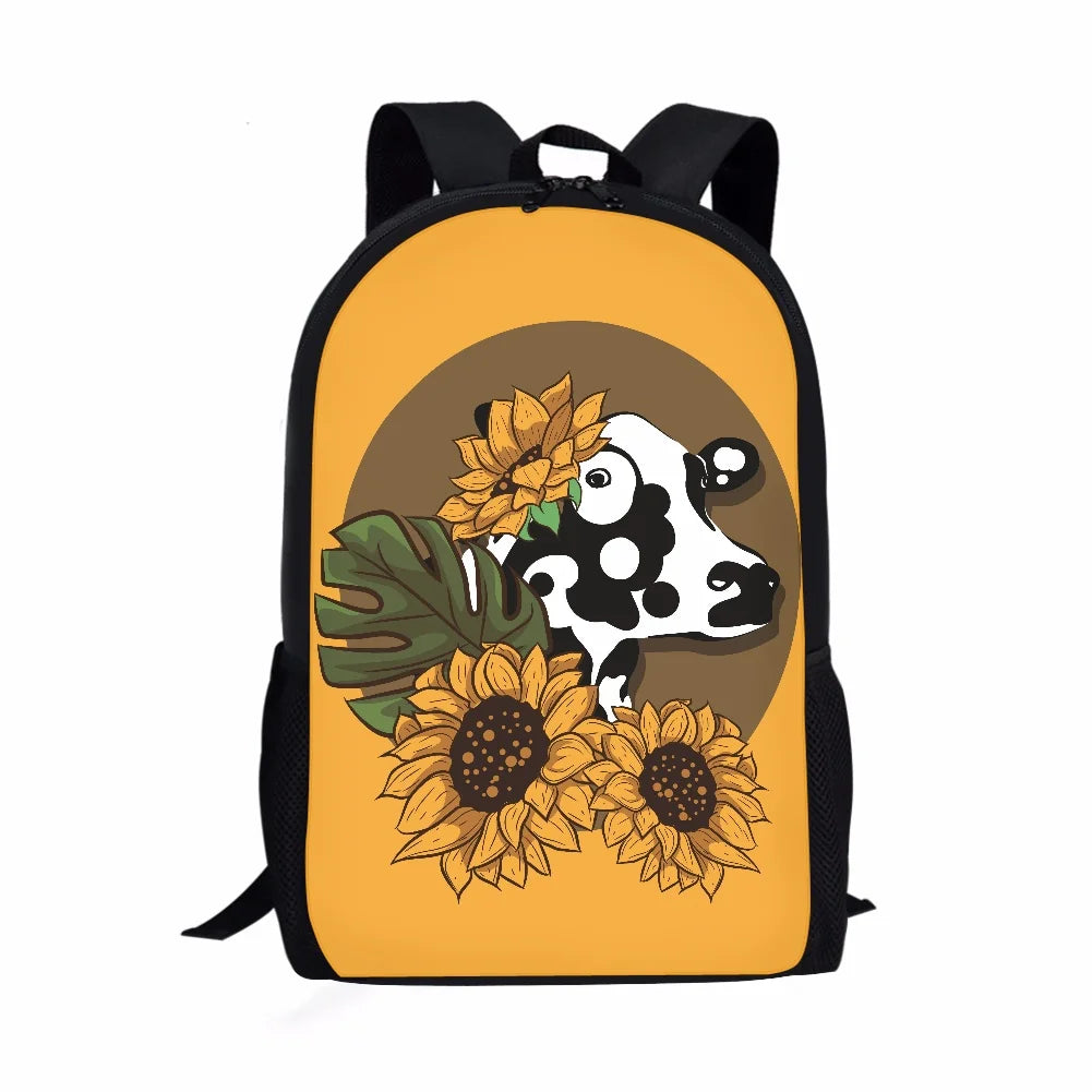 Funny Animal & Plant Print Schoolbag for Kids - Birthday Gift