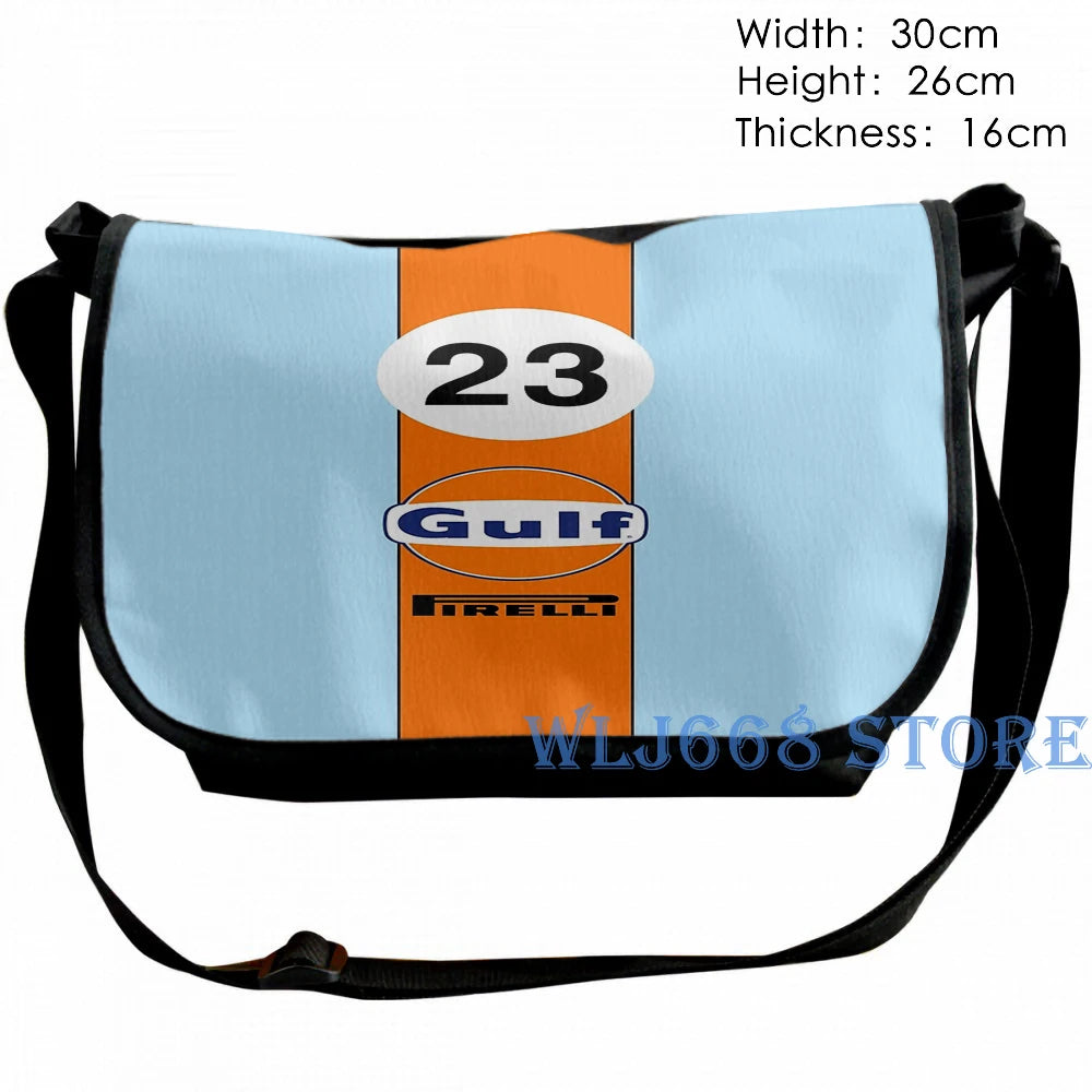 Gulf Oil Racing Graphic Print Shoulder Bag for Men Women