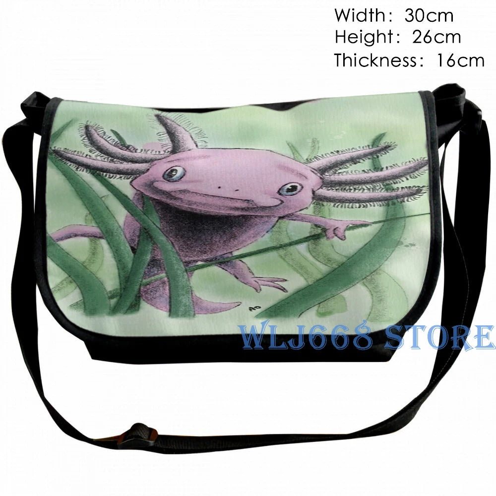 Funny Axolotl Print Shoulder Bag for Women and Men