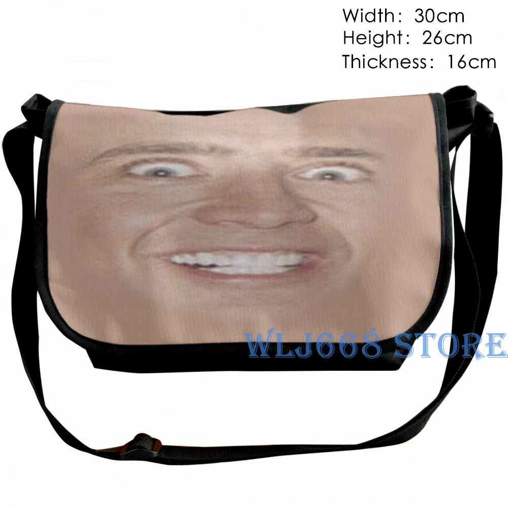 Nicholas Cage Face Pattern Shoulder Bag