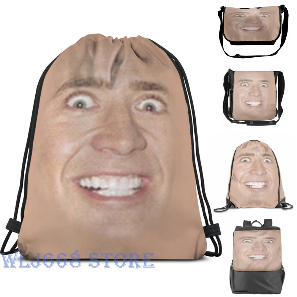 Nicholas Cage Face Pattern Shoulder Bag