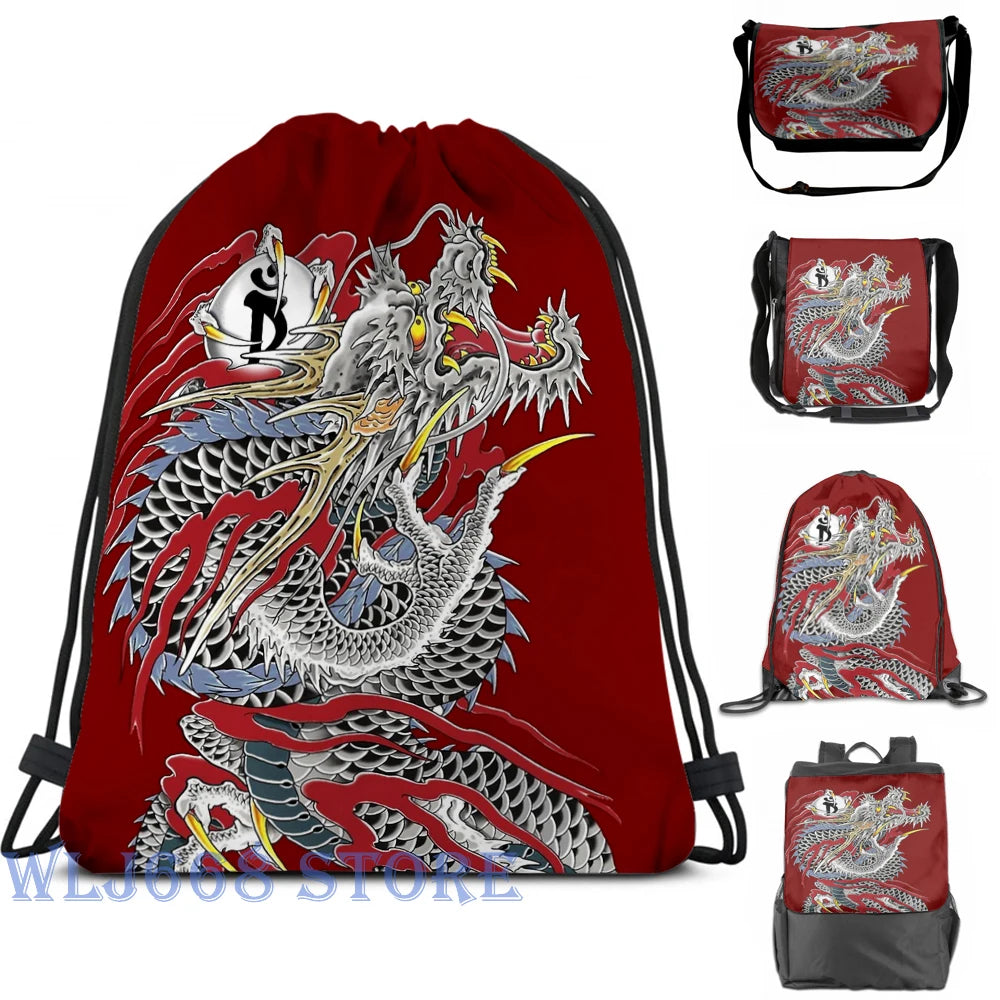 Yakuza Dragon Tattoo Shoulder Bag for Men and Women