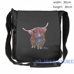 Funny Scottish Cow Shoulder Bag by Shirley MacArthur - Single Backpack
