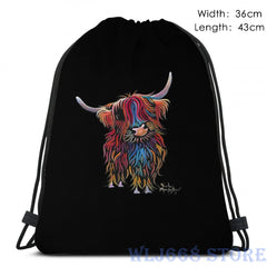 Funny Scottish Cow Shoulder Bag by Shirley MacArthur - Single Backpack