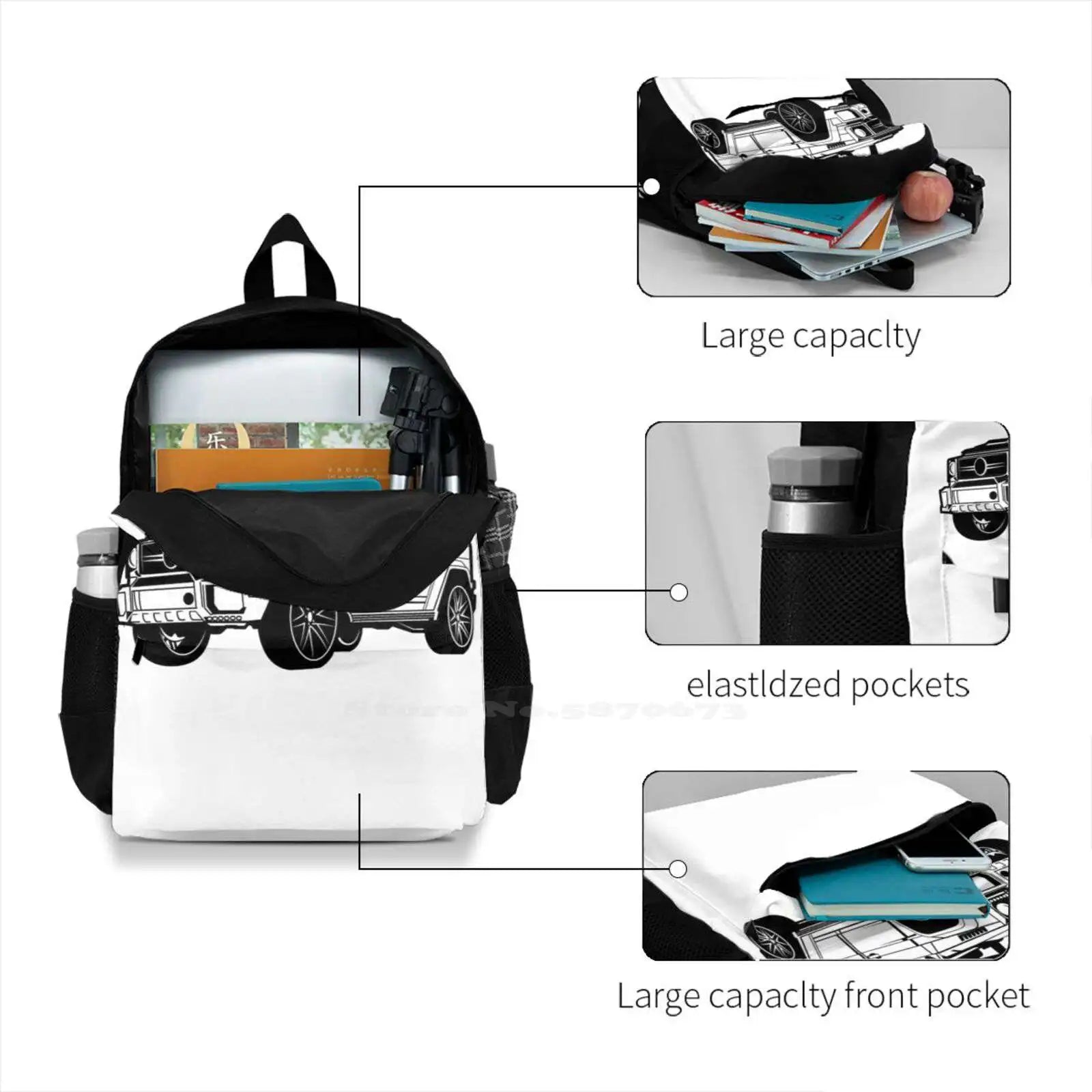 G Wagon Bag Backpack For Men Women Girls Teenage Cars Hats Bike Chris Brown