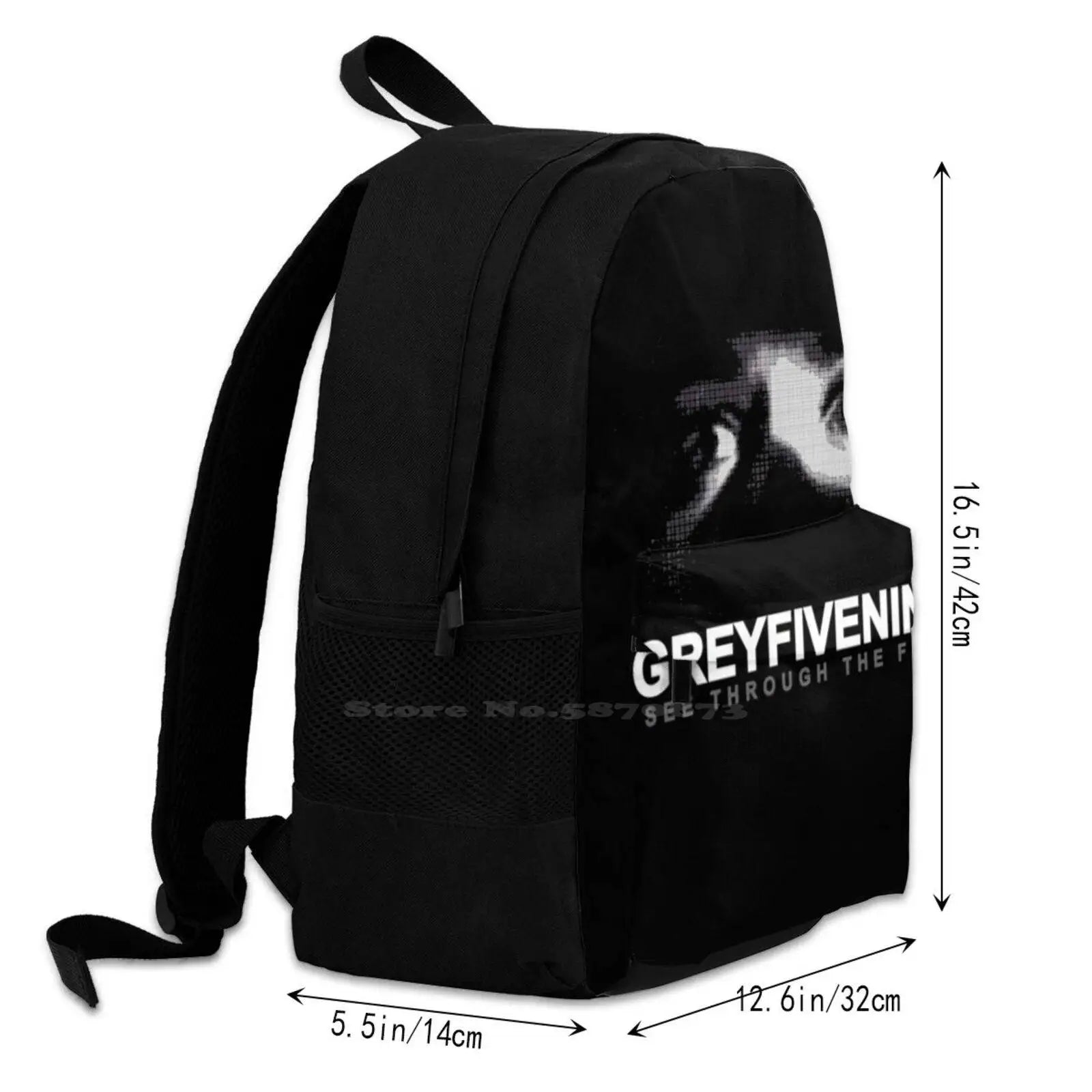 See Through The Fear 3D Print Backpack Casual Bag Gray59 Suicide Scrim