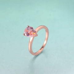 Natural Morganite Water Drop Ring 925 Sterling Silver Anniversary Gift