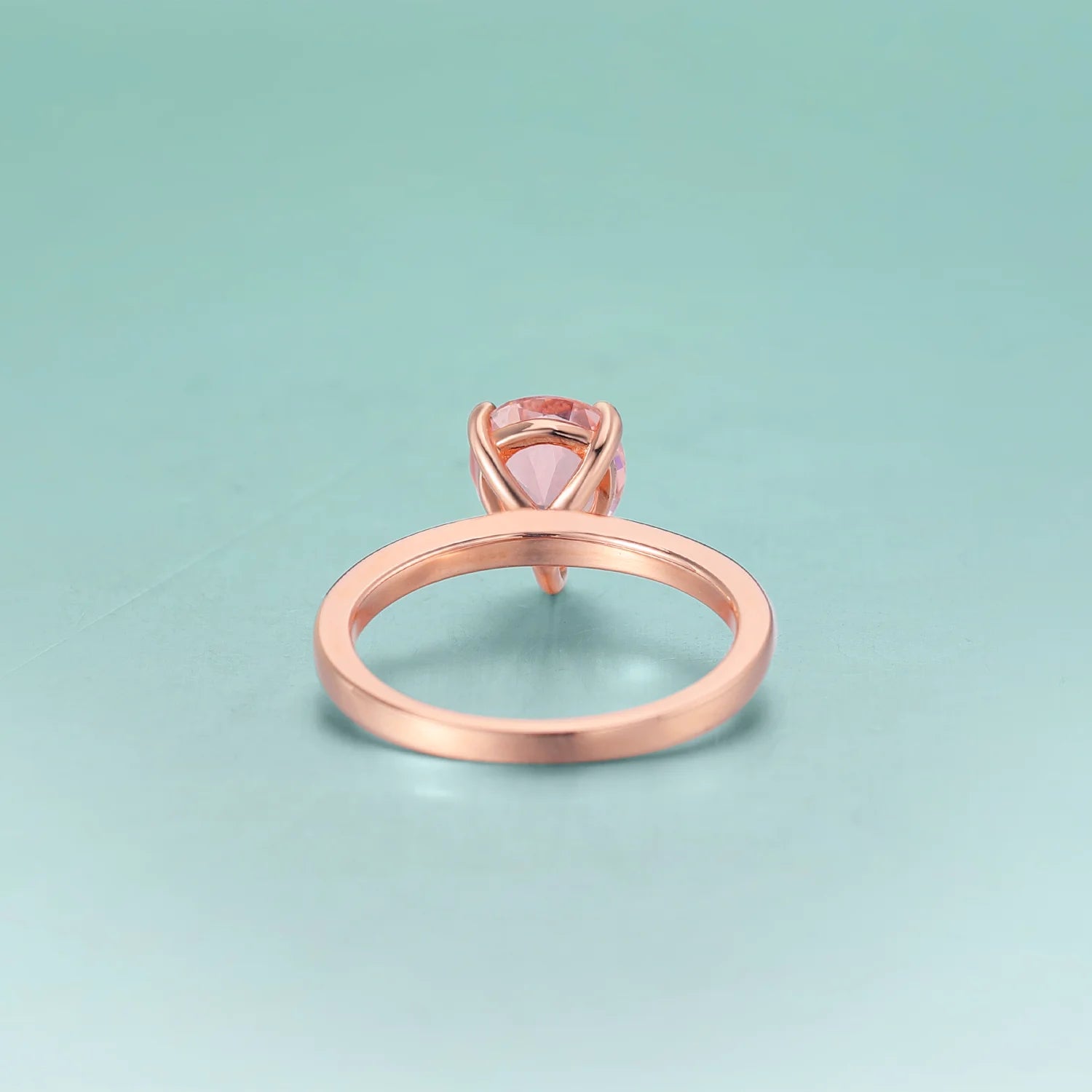 Natural Morganite Water Drop Ring 925 Sterling Silver Anniversary Gift