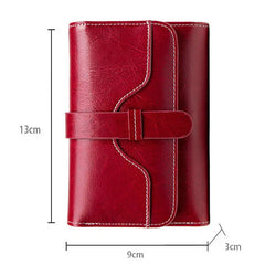 RFID Oil Wax Leather Women Wallet Trifold Purse for Lady Organizer Women Clutch