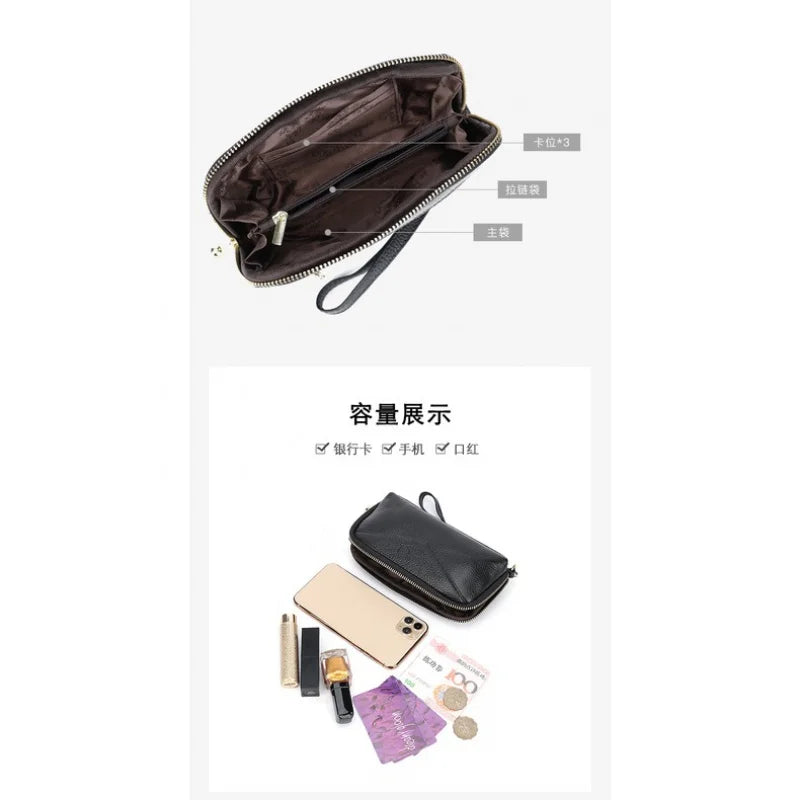 GENODERN Leather Long Wallet Large Capacity