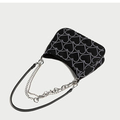 GIGIFOX Gothic Hot Goth Heart Chains Crossbody Shoulder Bags Purse Women