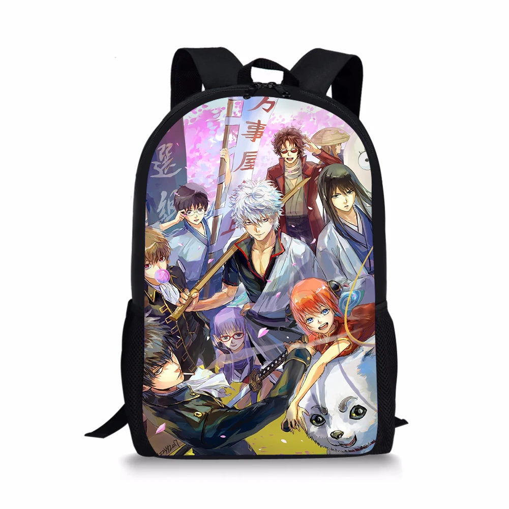 GINTAMA Element Printing Pattern School Backpacks for Teenager