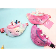Kids Plush Waist Bag Girls Boys Travel Bum Bag Pocket Purse
