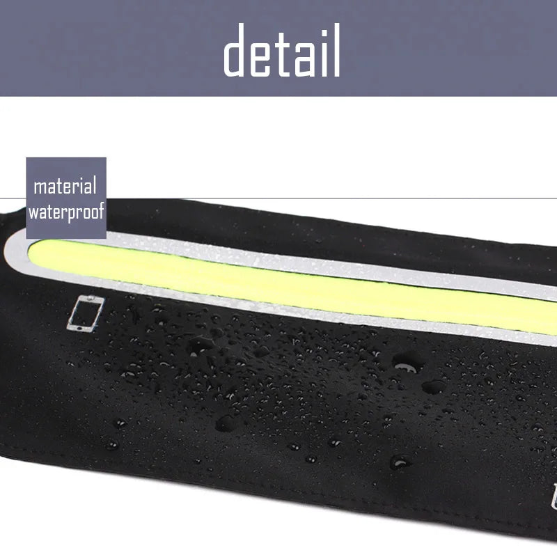 Slim Waist Bag Fanny Pack Men Women Money Belt Bum Bag with Earphone Hole