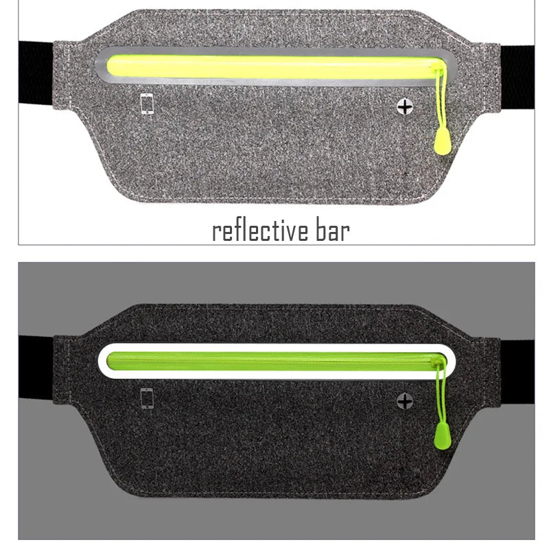 Slim Waist Bag Fanny Pack Men Women Money Belt Bum Bag with Earphone Hole