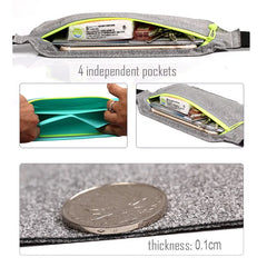 Slim Waist Bag Fanny Pack Men Women Money Belt Bum Bag with Earphone Hole