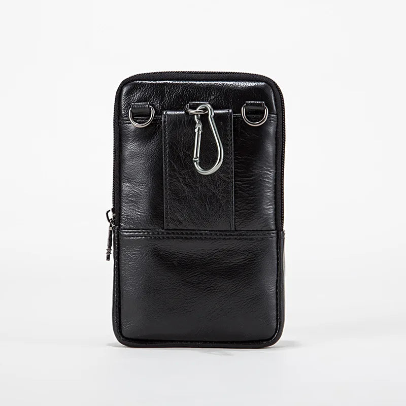CORAL Leather Men Casual Bags Crossbody Waist Pack Messenger Shoulder Bag L-335