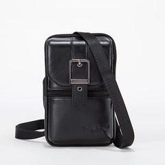 CORAL Leather Men Casual Bags Crossbody Waist Pack Messenger Shoulder Bag L-335