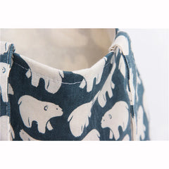 Cartoon Polar Bear Women Handbags Lady's Bag Single Shoulder Canvas Bag