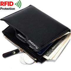 Men's Pu Leather Wallet Anti RFID Short Wallet