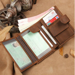 Cowhide Men's Wallet Crazy Horse Leather Multi-card Walet Pocket