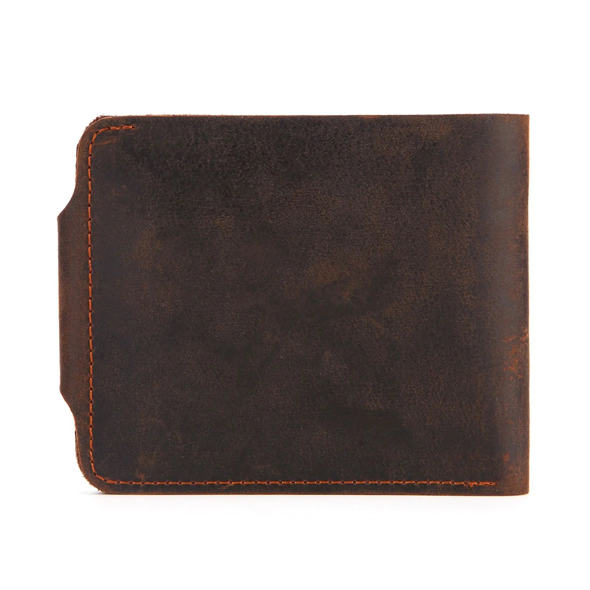 Men's Crazy Horse Cowhide Wallet Oil Wax Leather Bag