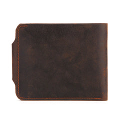 Men's Crazy Horse Cowhide Wallet Oil Wax Leather Bag