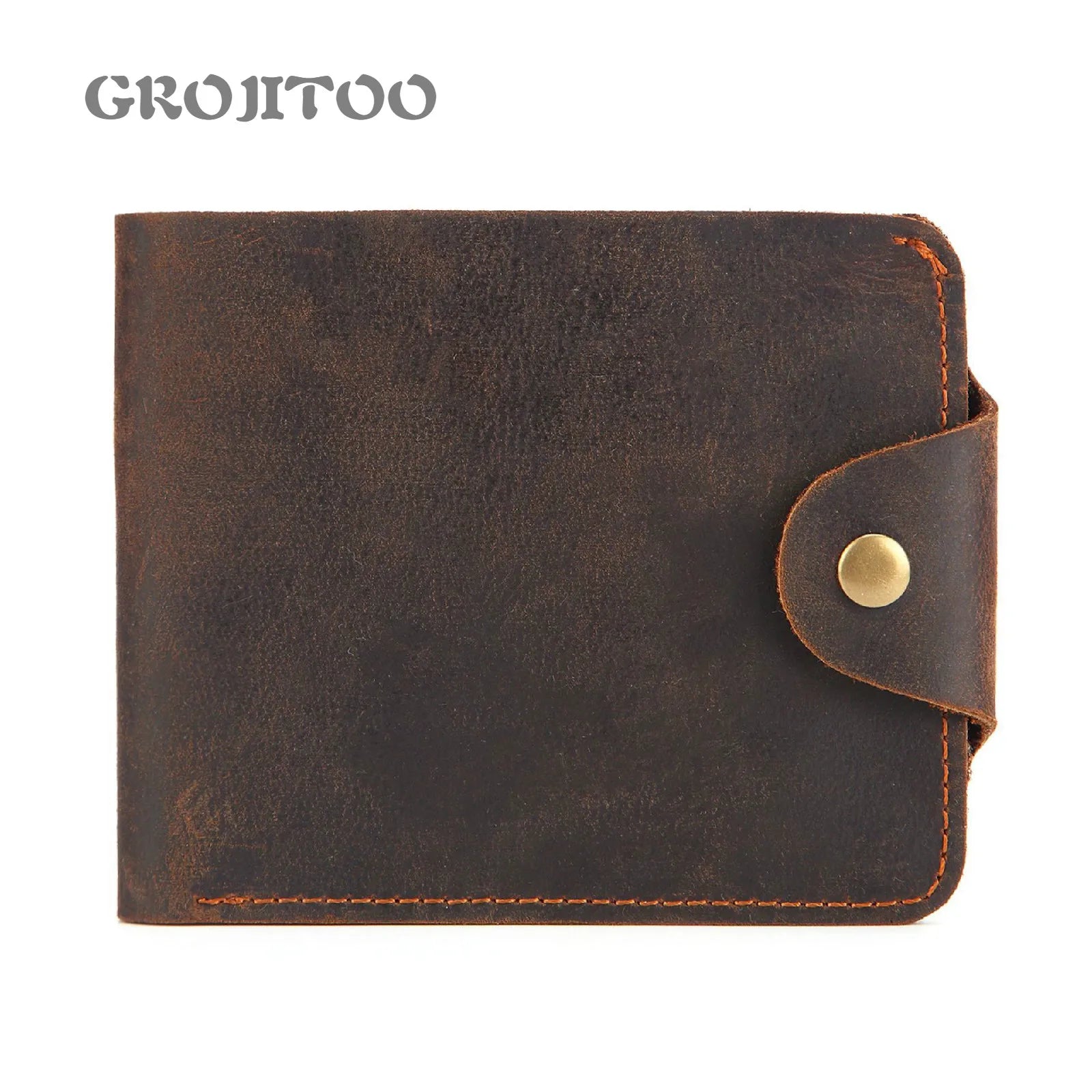 Men's Crazy Horse Cowhide Wallet Oil Wax Leather Bag