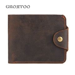 Men's Crazy Horse Cowhide Wallet Oil Wax Leather Bag