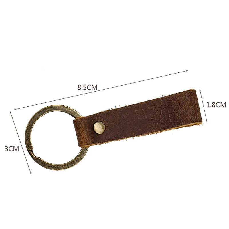 Leather Key Chain Crazy Horse Leather Car Key Chain Purse Keychain