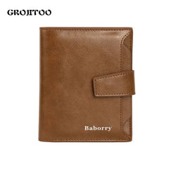 Men's Zipper Wallet Card Holder Short Purse Leather