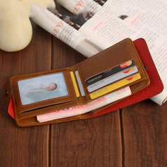 GUBINTU Men Wallet Bifold Faux Leather Pocket Zipper Wallet for Men