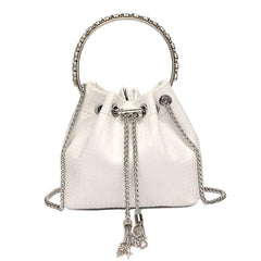 Rhinestone Bucket Bag for Women Diamonds Shoulder Purse Lady Crossbody