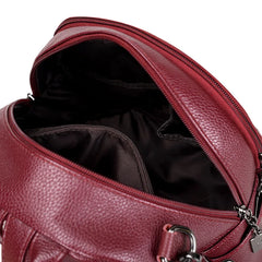Vintage Leather Backpack for Women, Travel Shoulder Bag, School Bags for Girls
