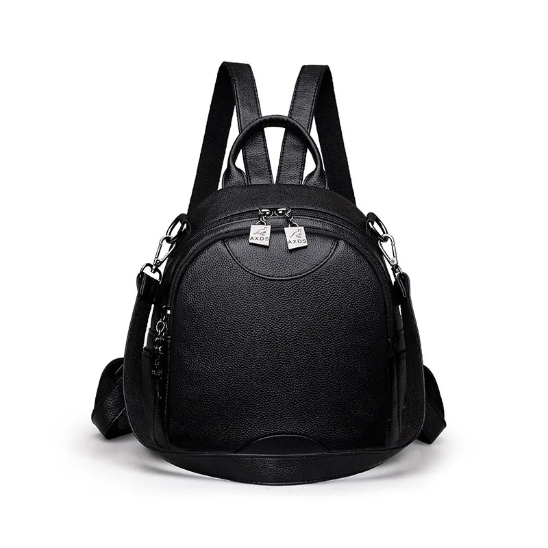 Vintage Leather Backpack for Women, Travel Shoulder Bag, School Bags for Girls