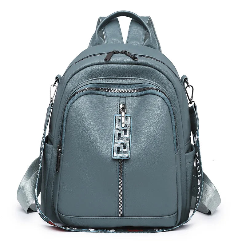 Vintage Leather Backpack Women Shoulder Bag Casual Travel Bagpack