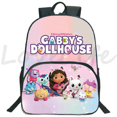 Gabby's Dollhouse Backpack Cartoon School Bags Gabby Cat Children Schoolbag