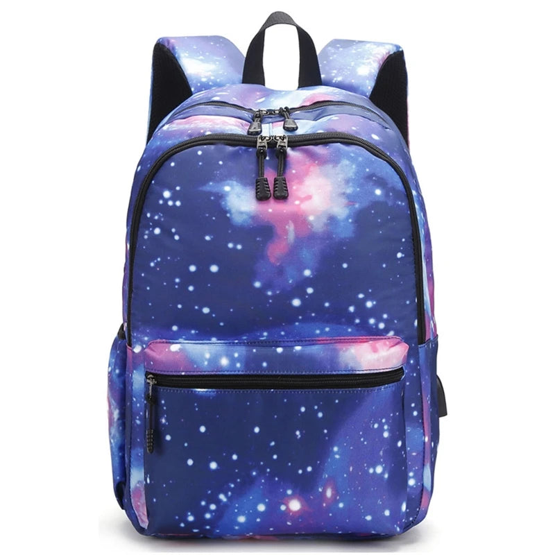Galaxy Backpack Bookbag for School College Laptop Travel Student Compartment