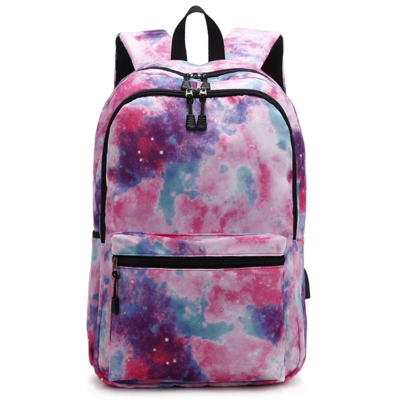 Galaxy Backpack Bookbag for School College Laptop Travel Student Compartment