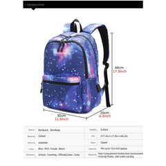 Galaxy Backpack Bookbag for School College Laptop Travel Student Compartment