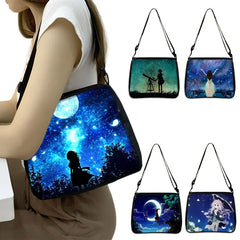 Galaxy Star Print Women Handbags Starry Night Female Clutch Bags